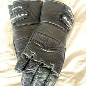 Official Harley Davidson Leather Gauntlet winter riding gloves